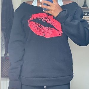 Red lip sweater